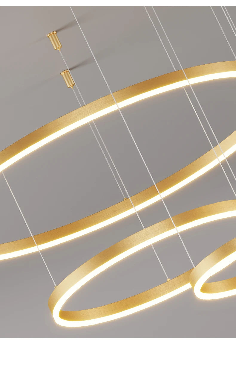 Ring Ceiling Chandelier — Dimmable 3-Color Modern Ceiling Light, Living Room Bedroom Dining Room