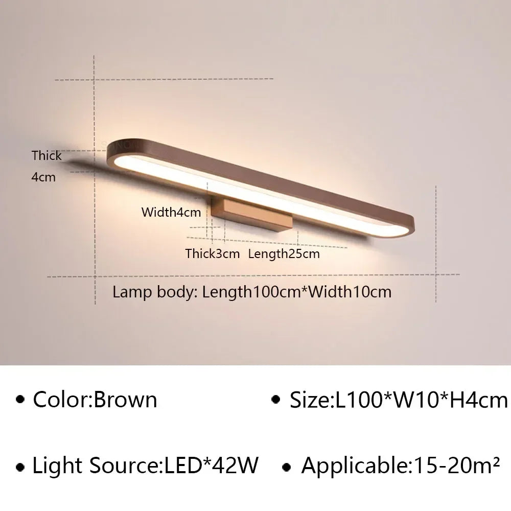 Bathroom Vanity Wall Light — Dimmable Mirror Light, Aluminum, Modern Bathroom Fixture