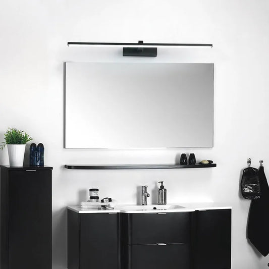 Bathroom Vanity Mirror Wall Light — Touch Switch, Slim Aluminum, Makeup Light, Black White