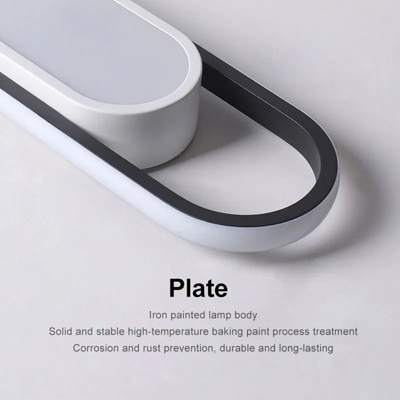 LED Ceiling Light — Oval Strip Flush Mount Corridor Light, Ultra Thin, Stairwell Balcony