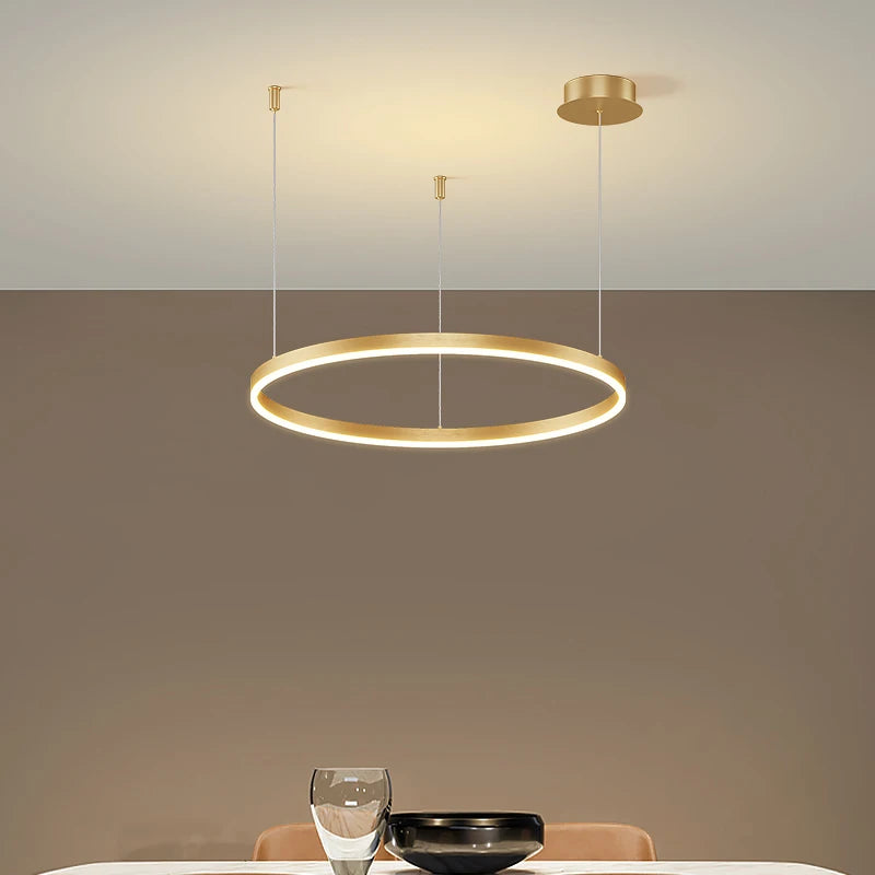 Ring Ceiling Chandelier — Dimmable 3-Color Modern Ceiling Light, Living Room Bedroom Dining Room