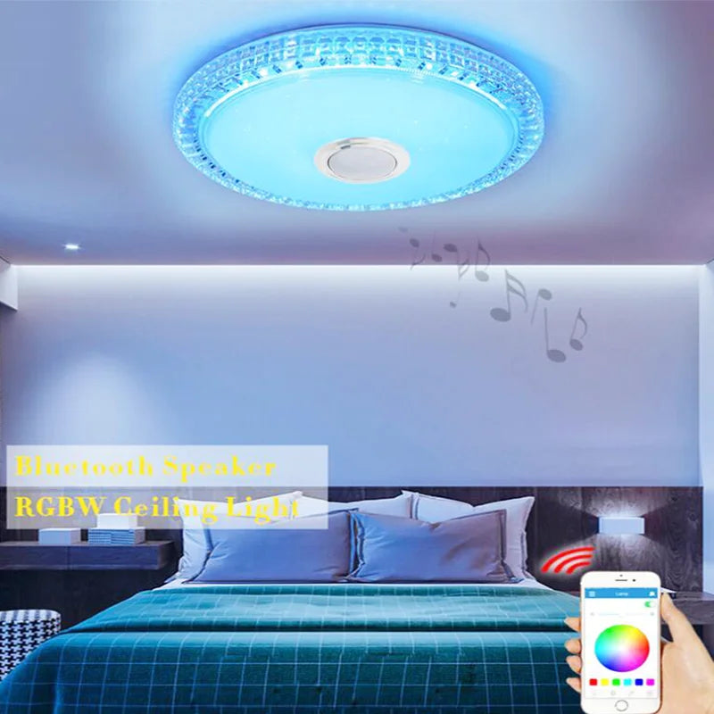 LED Ceiling Light — Smart RGB Bluetooth Speaker, App Control, Dimmable, Music Sync, Living Room Bedroom