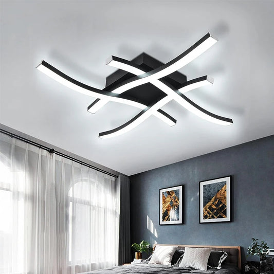 LED Ceiling Light — Modern Flush Mount Fixture, Living Room Dining Room Bedroom Kitchen