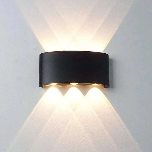 Aluminum Wall Sconce — Up Down Indoor Outdoor Wall Light, Black White, Hallway Bedroom Living Room