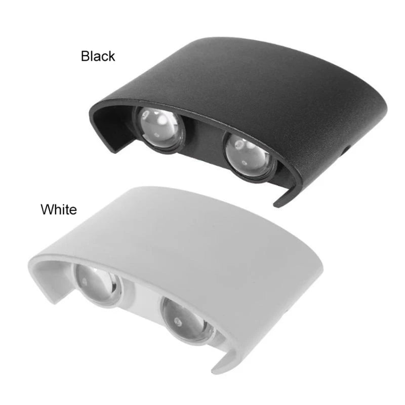 Aluminum Wall Sconce — Up Down Indoor Outdoor Wall Light, Black White, Hallway Bedroom Living Room