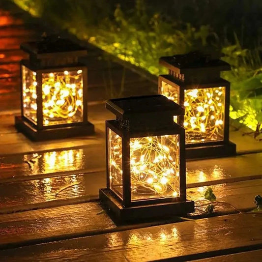 Solar Hanging Lantern — Outdoor Decorative Garden Light, Weatherproof, Patio Table Yard