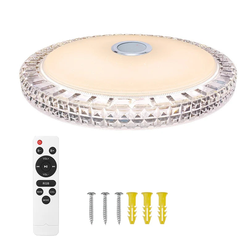 LED Ceiling Light — Smart RGB Bluetooth Speaker, App Control, Dimmable, Music Sync, Living Room Bedroom