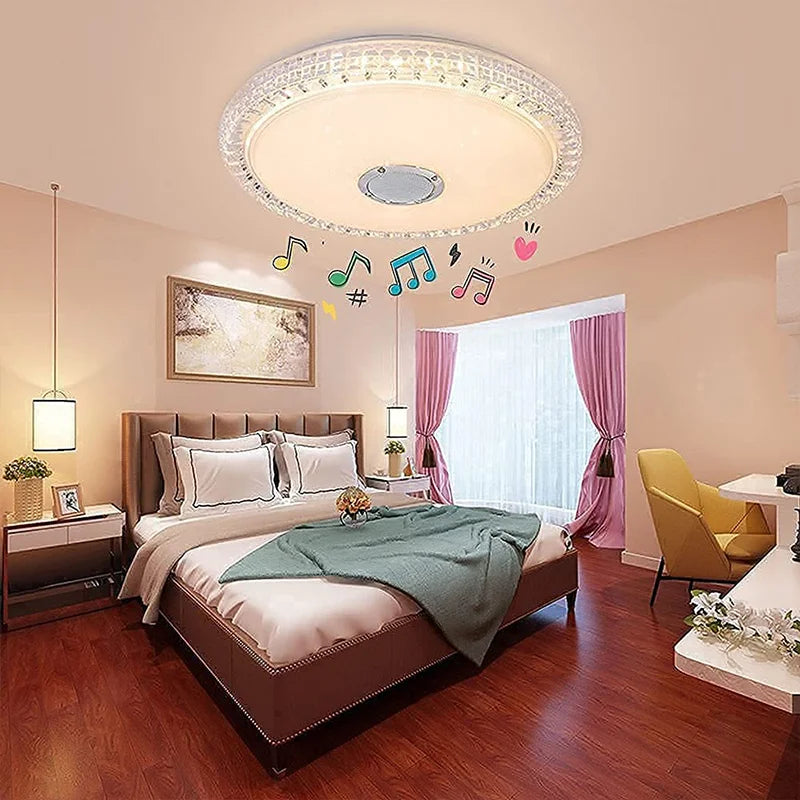 LED Ceiling Light — Smart RGB Bluetooth Speaker, App Control, Dimmable, Music Sync, Living Room Bedroom