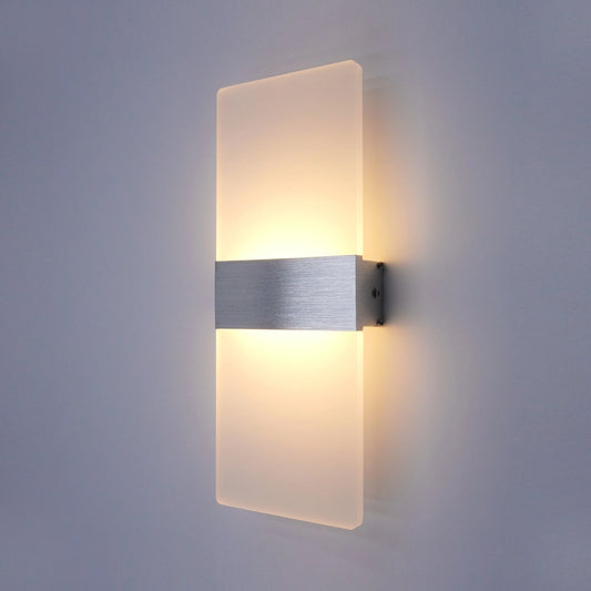 LED Wall Sconce — Aluminum Acrylic Up Down Wall Light, Black Gold Silver, Bedroom Corridor Bathroom