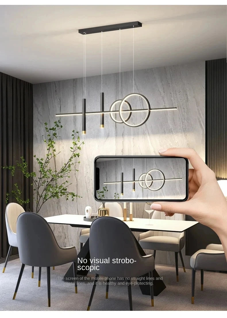 LED Pendant Chandelier — 45W Dimmable Bar Light, Restaurant Kitchen Dining Room Bedroom