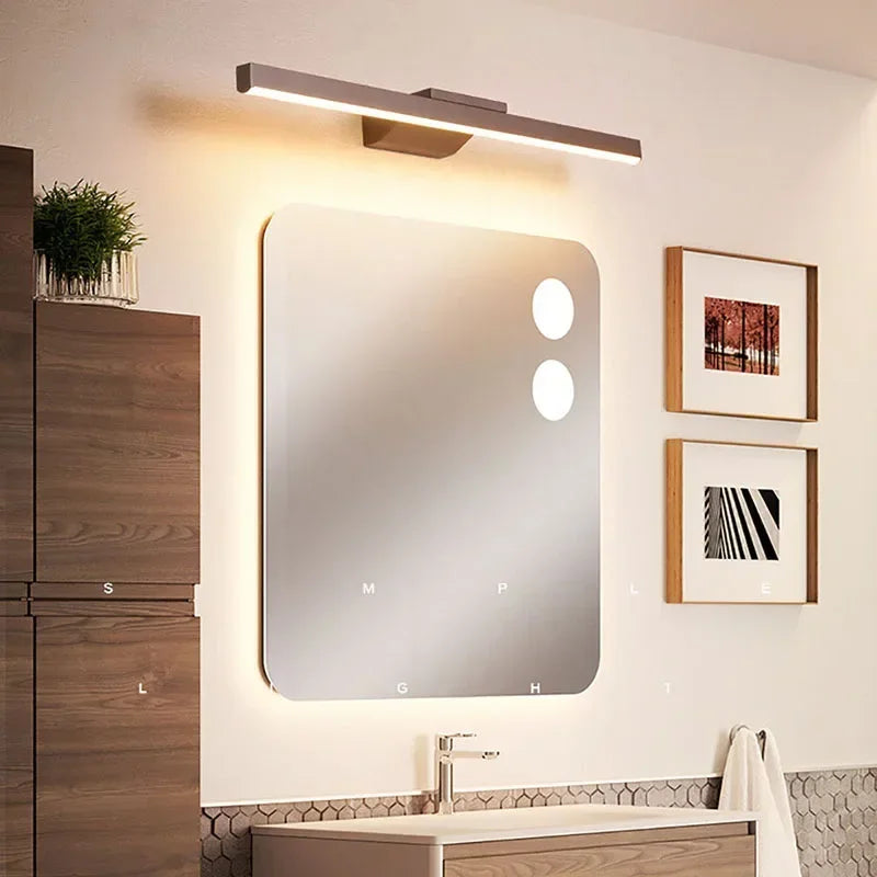 Bathroom Vanity Wall Light — Dimmable Mirror Light, Aluminum, Modern Bathroom Fixture