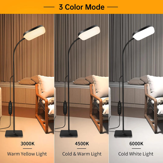 Floor Lamp — 18W Dimmable Gooseneck Reading Light, 2-in-1 Floor & Table Lamp, Adjustable