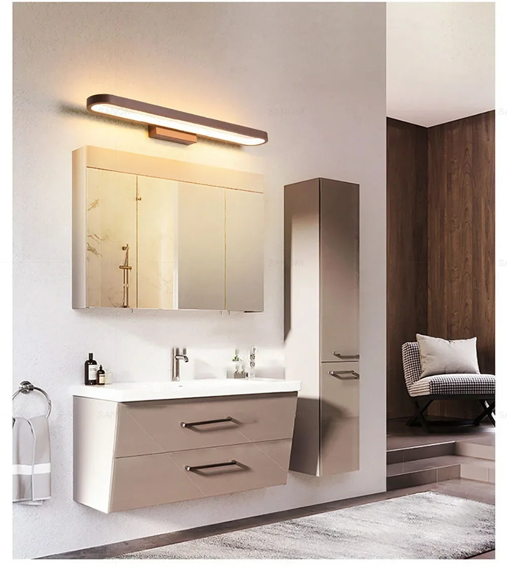 Bathroom Vanity Wall Light — Dimmable Mirror Light, Aluminum, Modern Bathroom Fixture
