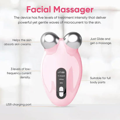 LumaSkin™ V-Face Sculpting Roller – Microcurrent Facial Lifting & Toning Device
