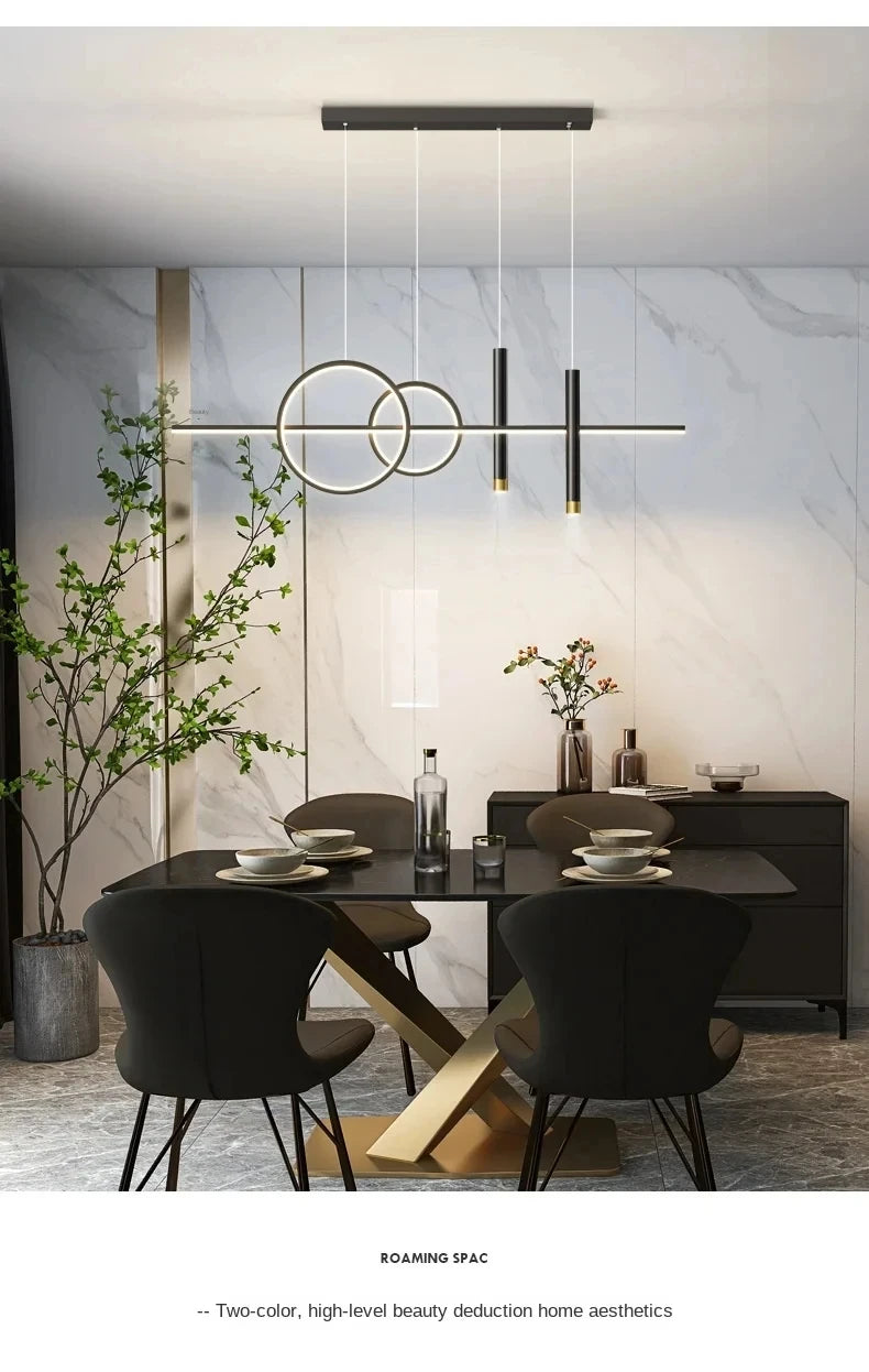 LED Pendant Chandelier — 45W Dimmable Bar Light, Restaurant Kitchen Dining Room Bedroom