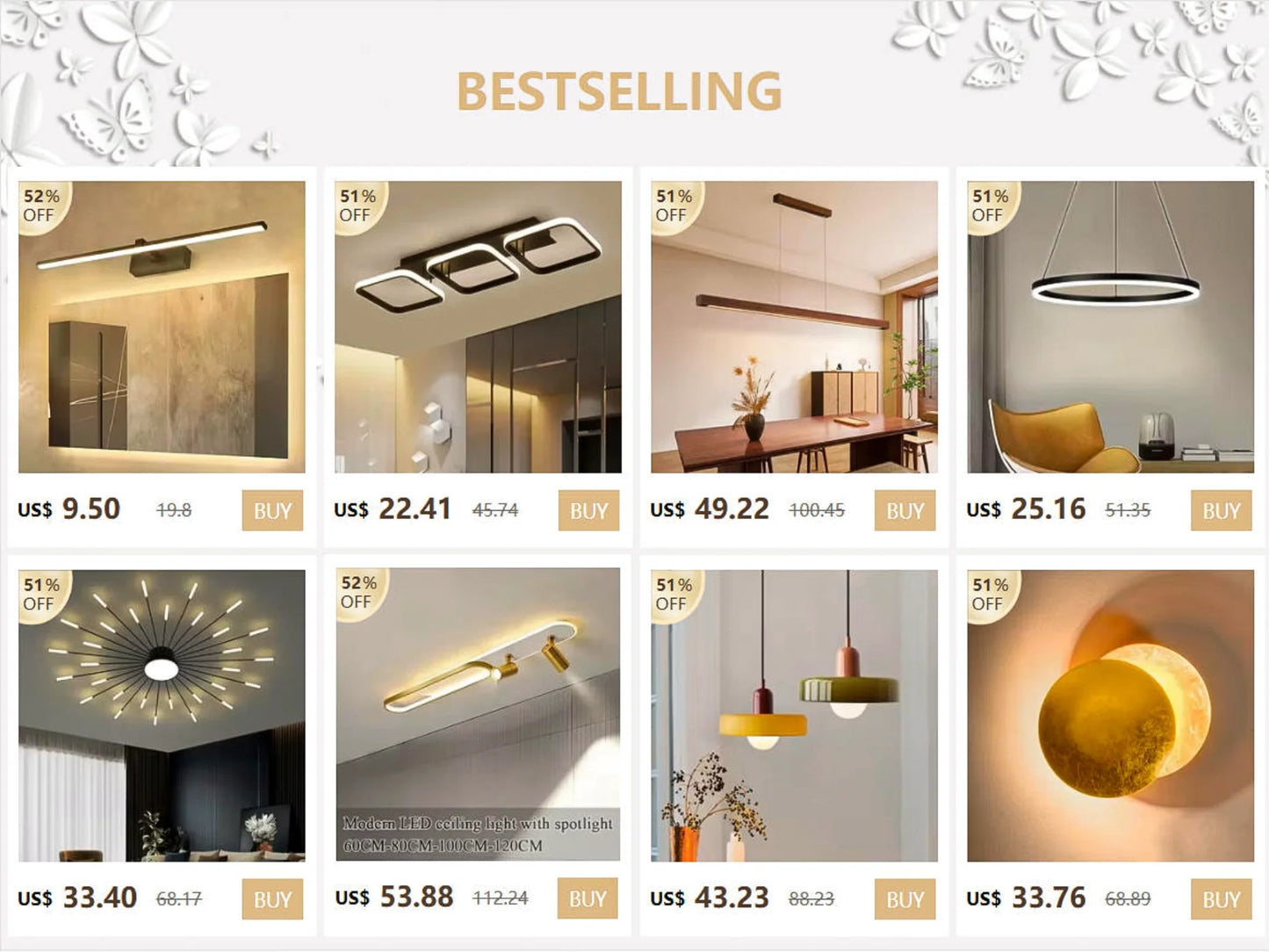 Bathroom Vanity Wall Light — Dimmable Mirror Light, Aluminum, Modern Bathroom Fixture