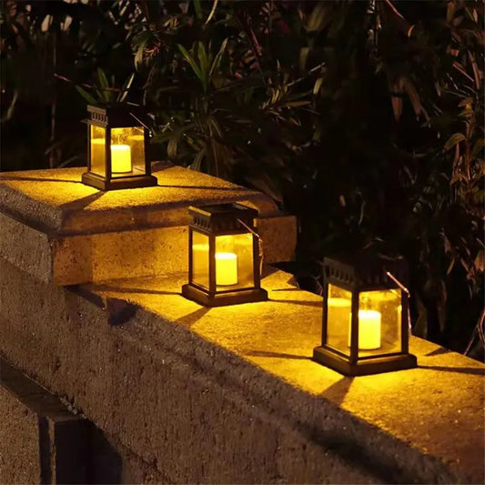 Solar Candle Lantern — Outdoor Hanging Garden Light, Waterproof, Patio Yard Lawn Decor