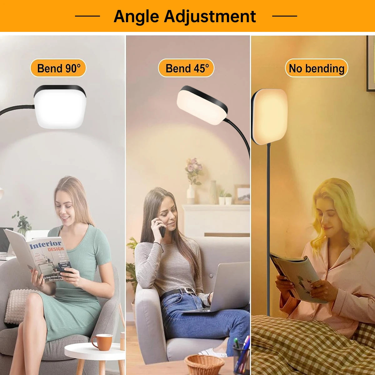 Floor Lamp — 18W Dimmable Gooseneck Reading Light, 2-in-1 Floor & Table Lamp, Adjustable