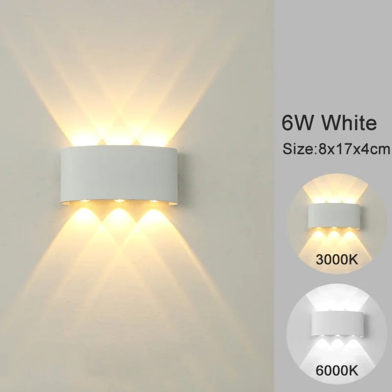 Aluminum Wall Sconce — Up Down Indoor Outdoor Wall Light, Black White, Hallway Bedroom Living Room
