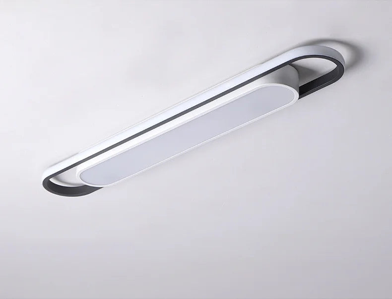 LED Ceiling Light — Oval Strip Flush Mount Corridor Light, Ultra Thin, Stairwell Balcony