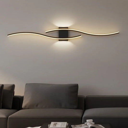LED Wall Sconce — Up Down Indoor Wall Light, Dimmable, Black Gold White, Bedroom Living Room