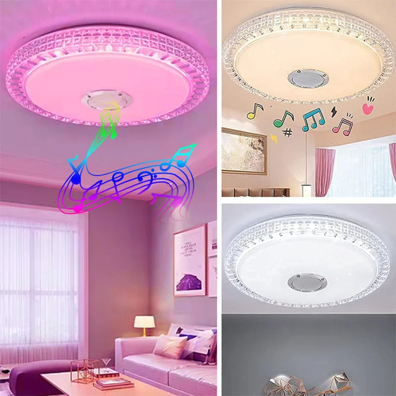 LED Ceiling Light — Smart RGB Bluetooth Speaker, App Control, Dimmable, Music Sync, Living Room Bedroom