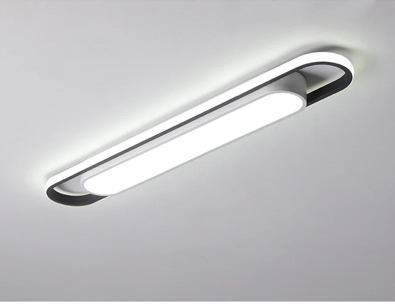 LED Ceiling Light — Oval Strip Flush Mount Corridor Light, Ultra Thin, Stairwell Balcony