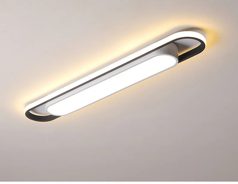 LED Ceiling Light — Oval Strip Flush Mount Corridor Light, Ultra Thin, Stairwell Balcony