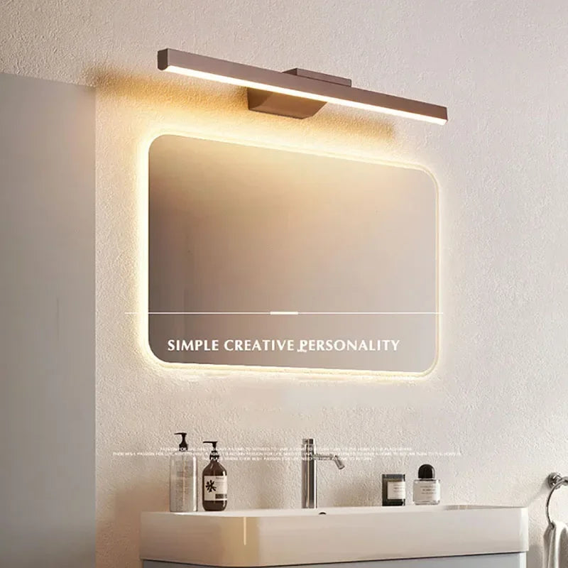 Bathroom Vanity Wall Light — Dimmable Mirror Light, Aluminum, Modern Bathroom Fixture